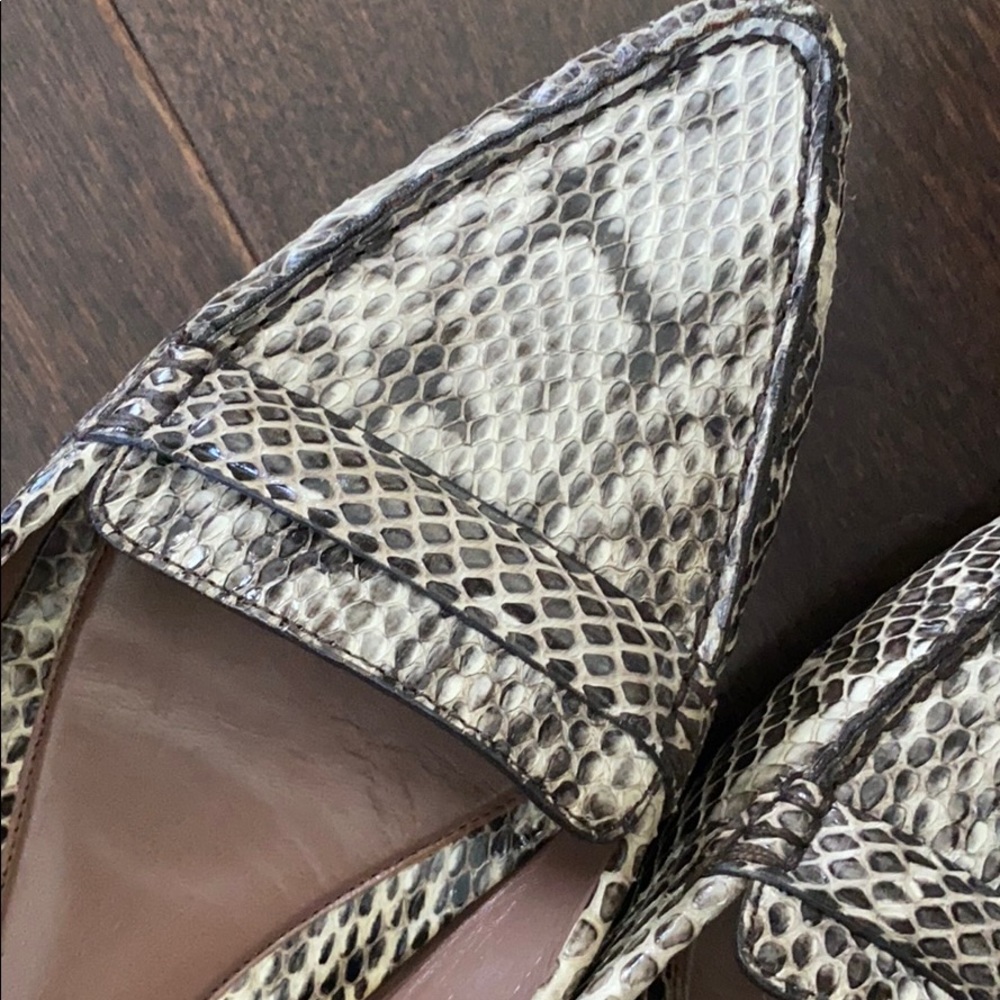 Tabitha Simmons snake skin loafers